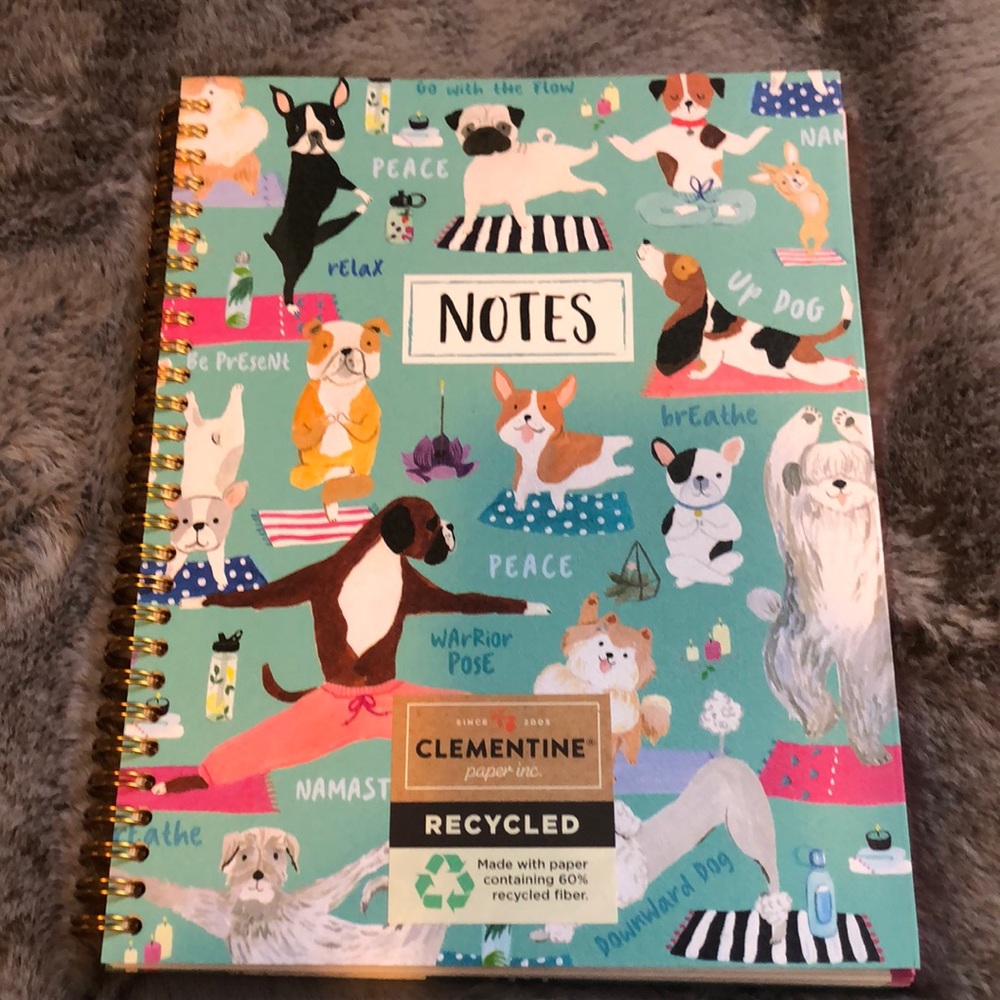 NWT Clementine Paper Inc Dog Yoga Notebook